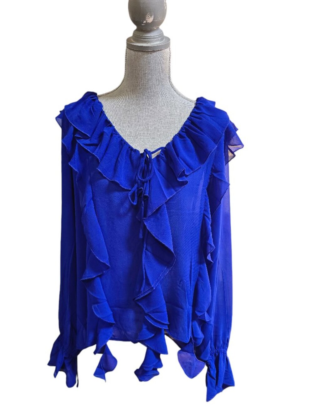 CITY CHIC Plus Size Felix Top Cobalt Long Sleeve Size Plus Medium (18) NWT